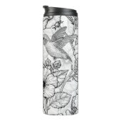Hummingvogels en hibiscus bloemen b&w thermosbeker (Geroteerd rechts)