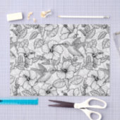 Hummingvogels en hibiscus bloemen b&w tissuepapier (Craft)