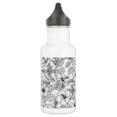 Hummingvogels en hibiscus bloemen b&w waterfles (Links)