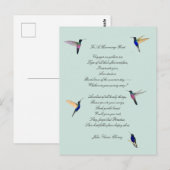 Hummingvogels en John Vance Cheney Quote Briefkaart (Voorkant / Achterkant)