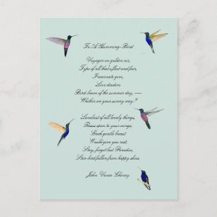 Hummingvogels en John Vance Cheney Quote Briefkaart
