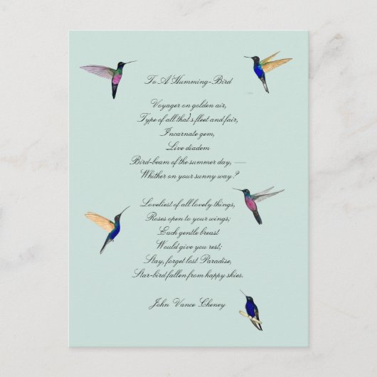 Hummingvogels en John Vance Cheney Quote Briefkaart (Voorkant)