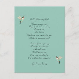 Hummingvogels en John Vance Cheney Quote Briefkaart