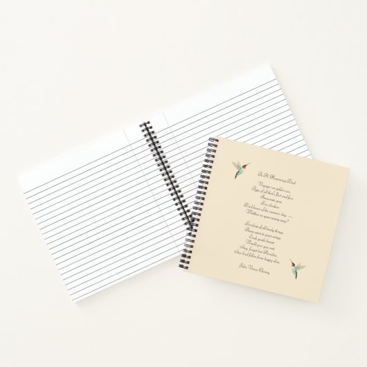 Hummingvogels en John Vance Cheney Quote Notitieboek (Binnen)