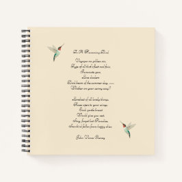 Hummingvogels en John Vance Cheney Quote Notitieboek
