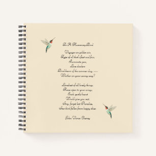 Hummingvogels en John Vance Cheney Quote Notitieboek