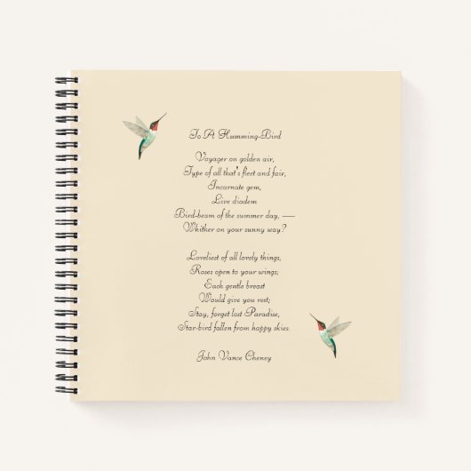 Hummingvogels en John Vance Cheney Quote Notitieboek (Voorkant)