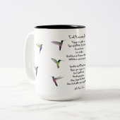 Hummingvogels en John Vance Cheney Quote Tweekleurige Koffiemok (Voorkant links)