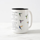 Hummingvogels en John Vance Cheney Quote Tweekleurige Koffiemok (Voorkant rechts)