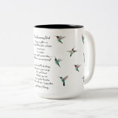 Hummingvogels en John Vance Cheney Quote Tweekleurige Koffiemok (Voorkant rechts)