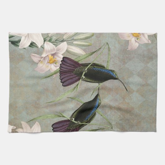 Hummingvogels en Lilies Theedoek (Horizontaal)