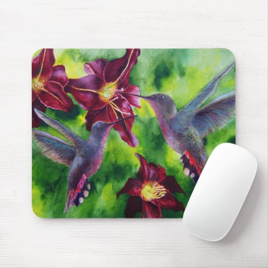 Hummingvogels en Lillies Muismat (Met muis)