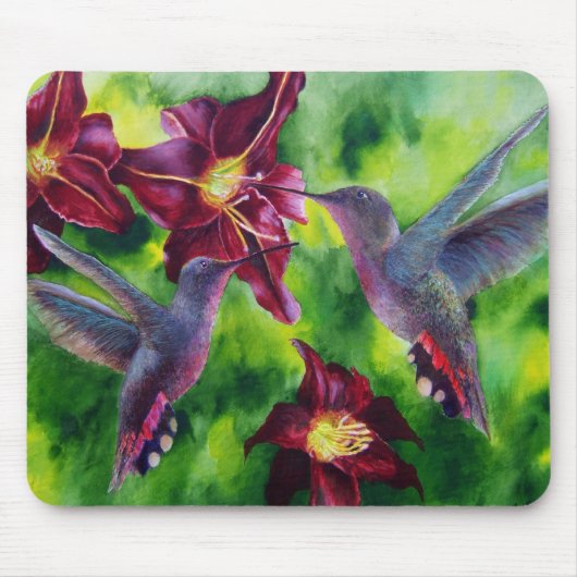 Hummingvogels en Lillies Muismat (Voorkant)