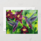 Hummingvogels en Lillies Post Card Briefkaart (Voorkant / Achterkant)