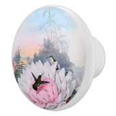 Hummingvogels en Lotus Ceramic Knob Keramische Knop (Rechts)