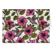 Hummingvogels en roze hibiscus bloemen (Voorkant Horizontaal)