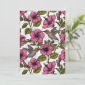Hummingvogels en roze hibiscus bloemen (Staand voorkant)