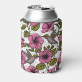Hummingvogels en roze hibiscus bloemen blikjeskoeler (Blikje Achterkant)