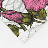 Hummingvogels en roze hibiscus bloemen fleece deken (Hoek)