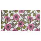 Hummingvogels en roze hibiscus bloemen kussensloop (Voorkant-Links)
