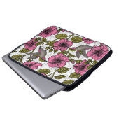 Hummingvogels en roze hibiscus bloemen laptop sleeve (Voorkant onderkant)
