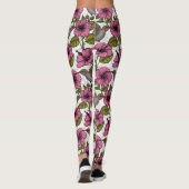 Hummingvogels en roze hibiscus bloemen leggings (Achterkant)