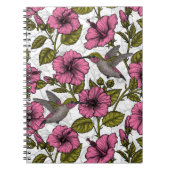 Hummingvogels en roze hibiscus bloemen notitieboek (Voorkant)