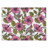 Hummingvogels en roze hibiscus bloemen tafelkleed (Voorkant (Horizontaal))