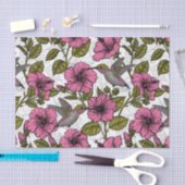 Hummingvogels en roze hibiscus bloemen tissuepapier (Craft)