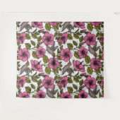 Hummingvogels en roze hibiscus bloemen wandkleed (Voorkant (horizontaal))