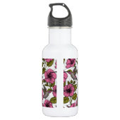 Hummingvogels en roze hibiscus bloemen waterfles (Achterkant)