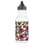 Hummingvogels en roze hibiscus bloemen waterfles (Rechts)