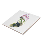 Hummingvogels en roze orchideeën tegeltje (Zijkant)
