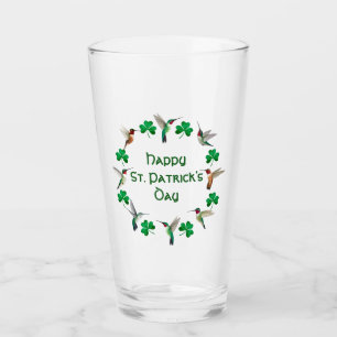 Hummingvogels en shamrocken glas