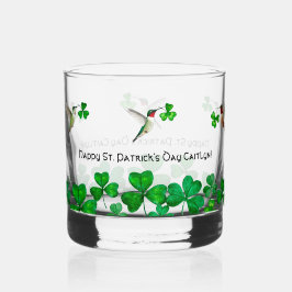 Hummingvogels en shamrocken whisky glas