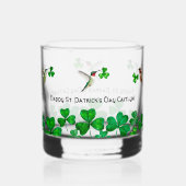 Hummingvogels en shamrocken whisky glas (Achterkant)
