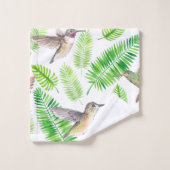 Hummingvogels en tropische bladeren bad handdoek (Wasdoekje)