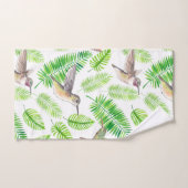 Hummingvogels en tropische bladeren bad handdoek (Handdoek)