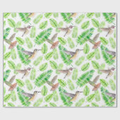 Hummingvogels en tropische bladeren cadeaupapier (Vlak)