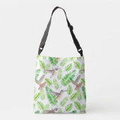 Hummingvogels en tropische bladeren crossbody tas (Achterkant)