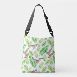 Hummingvogels en tropische bladeren crossbody tas