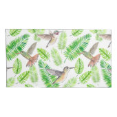Hummingvogels en tropische bladeren kussensloop (Achterkant-Rechts)