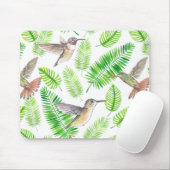 Hummingvogels en tropische bladeren muismat (Met muis)