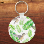 Hummingvogels en tropische bladeren sleutelhanger (Voorkant)