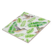 Hummingvogels en tropische bladeren tegeltje (Zijkant)