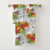 Hummingvogels en tropische bouquet bad handdoek