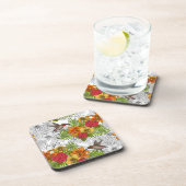 Hummingvogels en tropische bouquet bier onderzetter (Rechterzijde)
