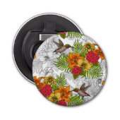 Hummingvogels en tropische bouquet button flesopener (Voorkant)
