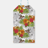 Hummingvogels en tropische bouquet cadeaulabel (Achterkant)