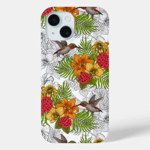 Hummingvogels en tropische bouquet iPhone 15 case